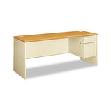 38000 Series Right Pedestal Credenza, 72w X 24d X 29.5h, Harvest-putty