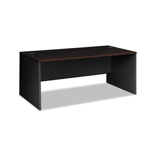 38000 Series Desk Shell, 72w X 36d X 29.5h, Mahogany-charcoal