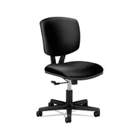 Volt Series Leather Task Chair, Supports Up To 250 Lbs., Black Seat-black Back, Black Base