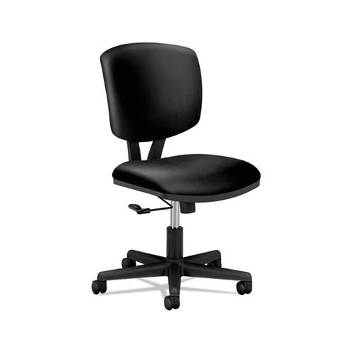 Volt Series Leather Task Chair, Supports Up To 250 Lbs., Black Seat-black Back, Black Base