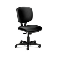 Volt Series Leather Task Chair With Synchro-tilt, Supports Up To 250 Lbs., Black Seat-black Back, Black Base