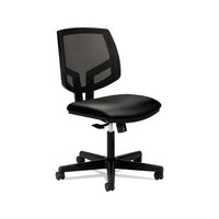 Volt Series Mesh Back Leather Task Chair, Supports Up To 250 Lbs., Black Seat-black Back, Black Base