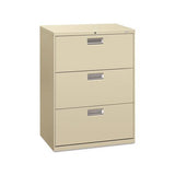 600 Series Three-drawer Lateral File, 30w X 18d X 39.13h, Putty