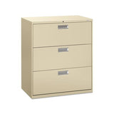 600 Series Three-drawer Lateral File, 36w X 18d X 39.13h, Putty