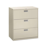 600 Series Three-drawer Lateral File, 36w X 18d X 39.13h, Light Gray