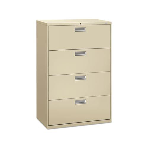 600 Series Four-drawer Lateral File, 36w X 18d X 52.5h, Putty