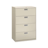 600 Series Four-drawer Lateral File, 36w X 18d X 52.5h, Light Gray