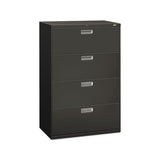 600 Series Four-drawer Lateral File, 36w X 18d X 52.5h, Charcoal