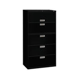 600 Series Five-drawer Lateral File, 36w X 18d X 64.25h, Black