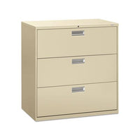 600 Series Three-drawer Lateral File, 42w X 18d X 39.13h, Putty