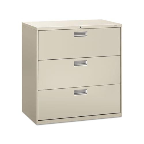 600 Series Three-drawer Lateral File, 42w X 18d X 39.13h, Light Gray