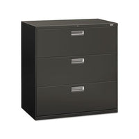 600 Series Three-drawer Lateral File, 42w X 18d X 39.13h, Charcoal