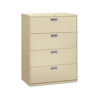 600 Series Four-drawer Lateral File, 42w X 18d X 52.5h, Putty