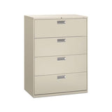 600 Series Four-drawer Lateral File, 42w X 18d X 52.5h, Light Gray