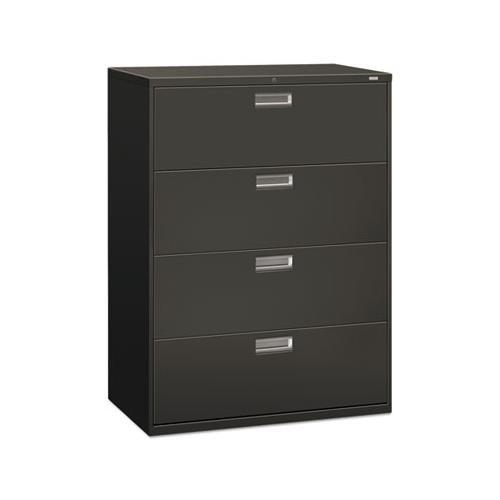 600 Series Four-drawer Lateral File, 42w X 18d X 52.5h, Charcoal