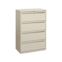 700 Series Four-drawer Lateral File, 36w X 18d X 52.5h, Light Gray
