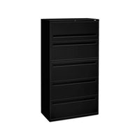 700 Series Five-drawer Lateral File With Roll-out Shelf, 36w X 18d X 64.25h, Black