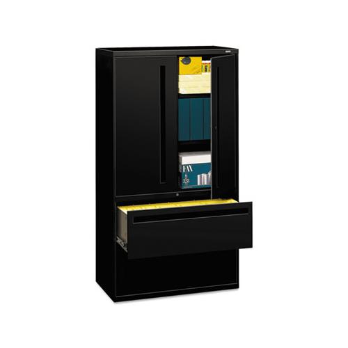 700 Series Lateral File With Storage Cabinet, 36w X 18d X 64.25h, Black