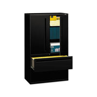 700 Series Lateral File With Storage Cabinet, 42w X 18d X 64.25h, Black