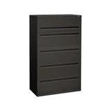 700 Series Five-drawer Lateral File With Roll-out Shelves, 42w X 18d X 64.25h, Charcoal