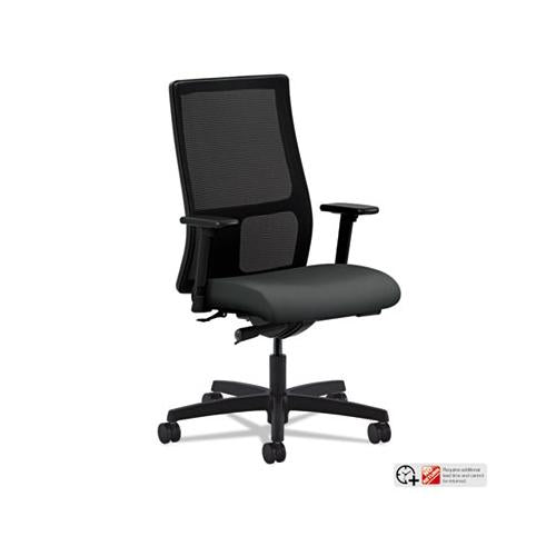 Ignition Series Mesh Mid-back Work Chair, Supports Up To 300 Lbs., Iron Ore Seat-black Back, Black Base