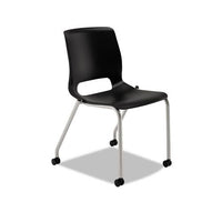 Motivate Four-leg Stacking Chair, Onyx Seat-black Back, Platinum Base, 2-carton