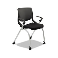 Motivate Nesting-stacking Flex-back Chair, Onyx Seat-black Back, Platinum Base