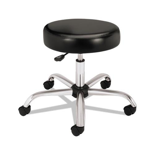 Adjustable Task-lab Stool Without Back, 22" Seat Height, Supports Up To 250 Lbs., Black Seat, Steel Base