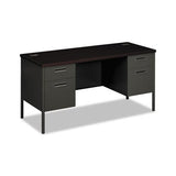 Metro Series Kneespace Credenza, 60w X 24d X 29.5h, Mahogany-charcoal