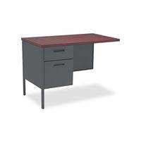 Metro Classic Series Workstation Return, Left, 42w X 24d, Mahogany-charcoal