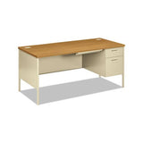 Metro Classic Right Pedestal Desk, 66w X 30d X 29.5h, Harvest-putty