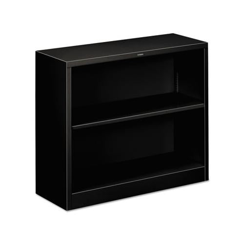 Metal Bookcase, Two-shelf, 34-1-2w X 12-5-8d X 29h, Black