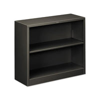 Metal Bookcase, Two-shelf, 34-1-2w X 12-5-8d X 29h, Charcoal