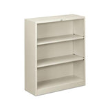 Metal Bookcase, Three-shelf, 34-1-2w X 12-5-8d X 41h, Light Gray