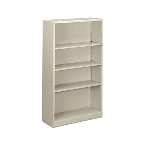 Metal Bookcase, Four-shelf, 34-1-2w X 12-5-8d X 59h, Light Gray