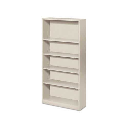 Metal Bookcase, Five-shelf, 34-1-2w X 12-5-8d X 71h, Light Gray