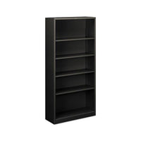 Metal Bookcase, Five-shelf, 34-1-2w X 12-5-8d X 71h, Charcoal