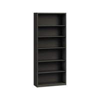 Metal Bookcase, Six-shelf, 34-1-2w X 12-5-8d X 81-1-8h, Charcoal