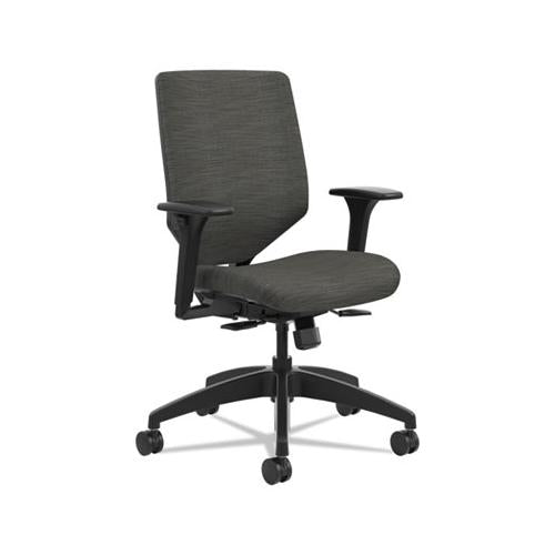 Solve Series Upholstered Back Task Chair, Supports Up To 300 Lbs., Ink Seat-ink Back, Black Base