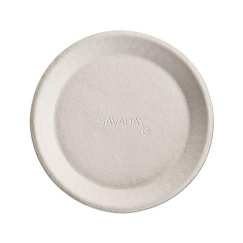 Savaday Molded Fiber Plates, 10", Cream, Round, 500-carton