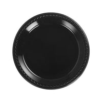 Heavyweight Plastic Plates, 10 1-4 Inches, Black, Round