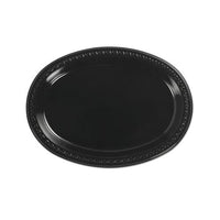 Heavyweight Plastic Platters, 8 X 11, Black, 125-bag, 4 Bag-carton