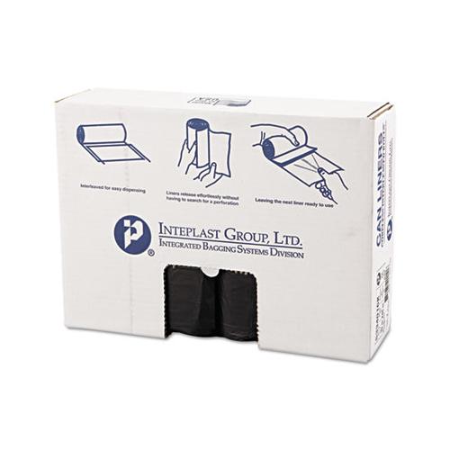 High-density Interleaved Commercial Can Liners, 33 Gal, 16 Microns, 33" X 40", Black, 250-carton