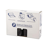 High-density Interleaved Commercial Can Liners, 45 Gal, 12 Microns, 40" X 48", Black, 250-carton