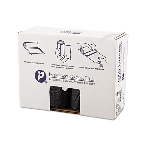 High-density Interleaved Commercial Can Liners, 45 Gal, 22 Microns, 40" X 48", Black, 150-carton