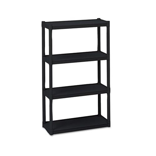 Rough N Ready Four-shelf Open Storage System, Resin, 32w X 13d X 54h, Black