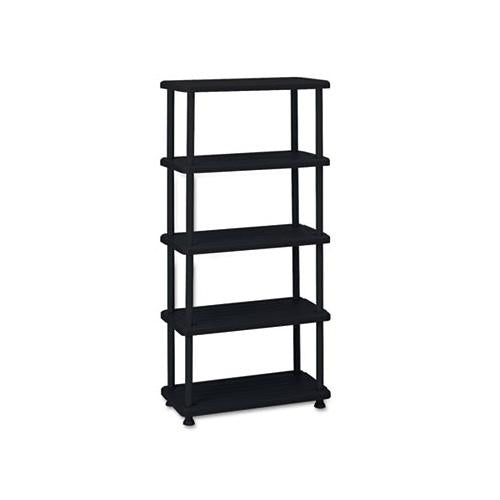 Rough N Ready Five-shelf Open Storage System, Resin, 36w X 18d X 74h, Black