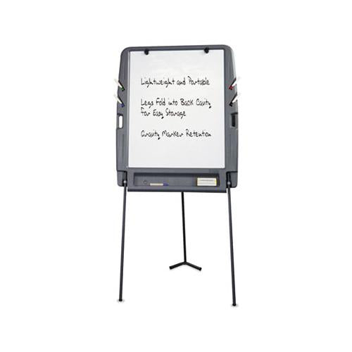 Portable Flipchart Easel With Dry Erase Surface, Resin, 35 X 30 X 73, Charcoal