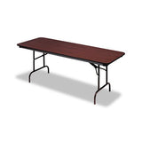 Premium Wood Laminate Folding Table, Rectangular, 72w X 30d X 29h, Mahogany