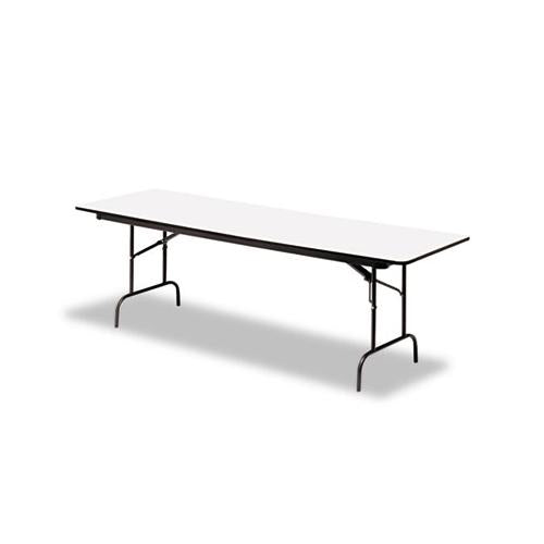 Premium Wood Laminate Folding Table, Rectangular, 72w X 30d X 29h, Gray-charcoal